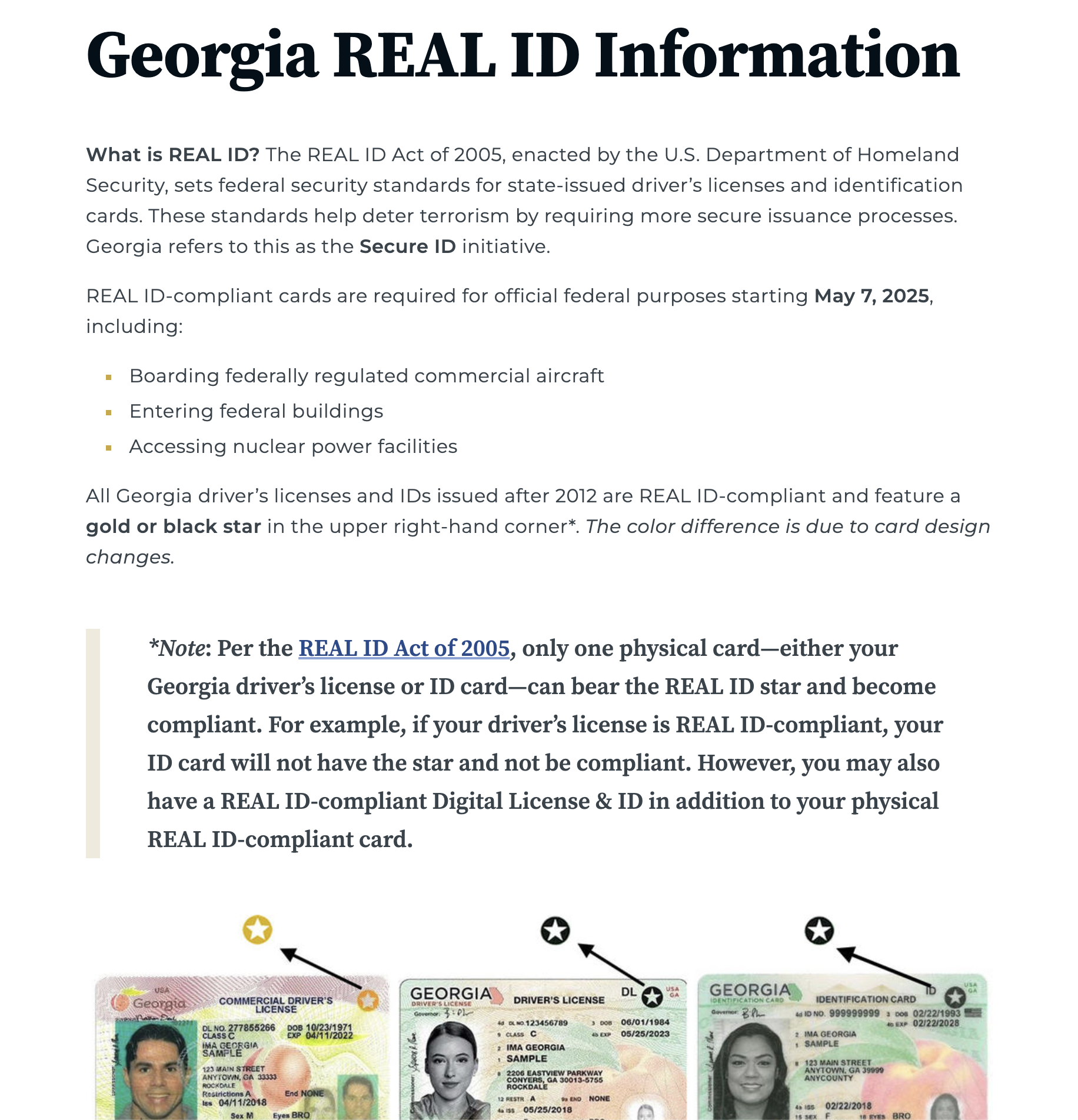 Intro to an article about GA Real ID